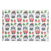 Husky Puppy Dog Santa Festive Holiday Kussensloop (Achterkant)