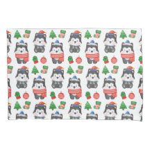 Husky Puppy Dog Santa Festive Holiday