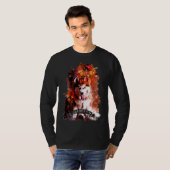 Husky Puppy Dog Waterverf Spletters T-shirt (Voorkant volledig)