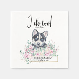 Husky Puppy Dog Wedding Cocktail Napkins Servet