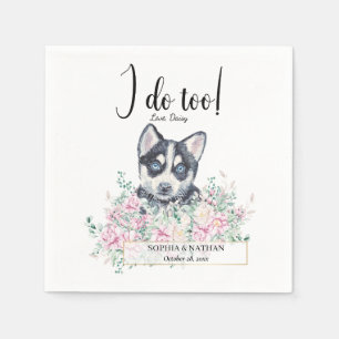 Husky Puppy Dog Wedding Cocktail Napkins Servet