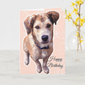 Husky Puppy Folded Greeting Card Kaart (Gele Bloem)