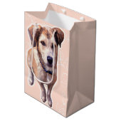 Husky Puppy Gift Bag Medium Cadeauzakje (Voorkant Gekanteld)