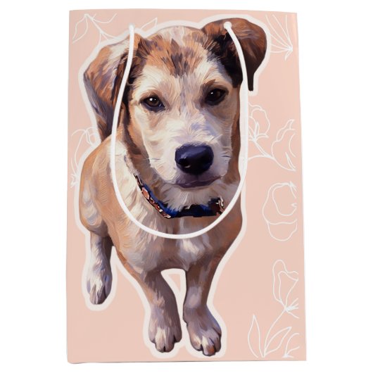 Husky Puppy Gift Bag Medium Cadeauzakje (Voorkant)