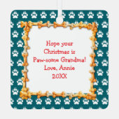 Husky puppy hond gepersonaliseerde kerst metalen ornament (Achterkant)