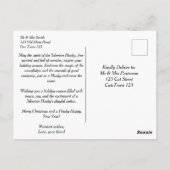 Husky puppy kerst groeten hond mensen briefkaart (Achterkant)