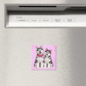 Husky Puppy Liefde Valentijn Magnet (Insitu (Vaatwasser))
