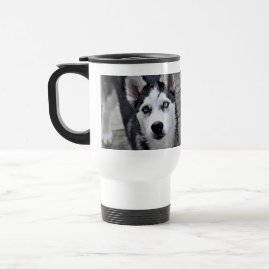 Husky Puppy Plastic Travel Mug Reisbeker (Links)
