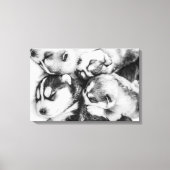 Husky pups in de sluimer canvas afdruk (Voorkant)