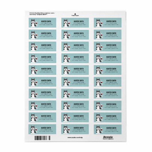 Husky Return Address Labels (Full Sheet)