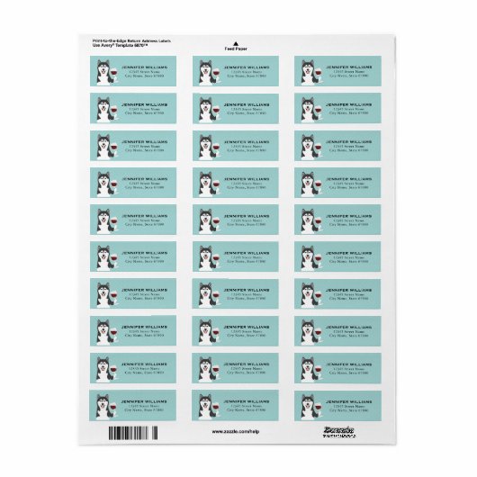 Husky Return Address Labels (Full Sheet)