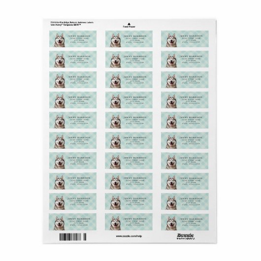 Husky Return Address Labels (Full Sheet)