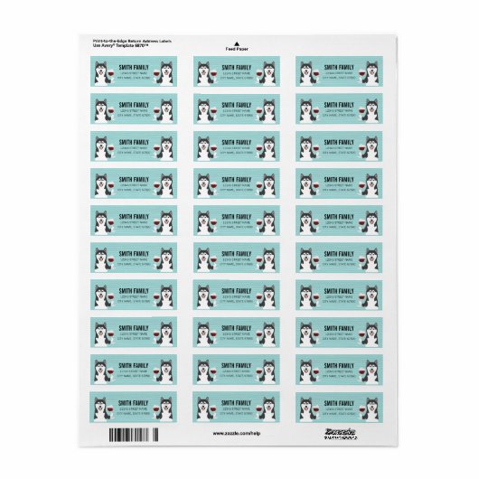 Husky Return Address Labels (Full Sheet)