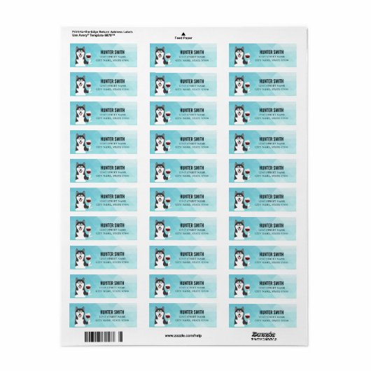 Husky Return Address Labels (Full Sheet)