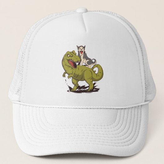 HUSKY RIDING DINOSAUR TRUCKER PET (Voorkant)