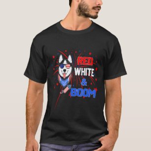 Husky Rood Wit Boem 4 Juli T-shirt