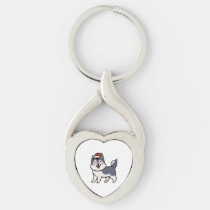 Husky Santa Hondenliefhebber Malamute Sleutelhanger
