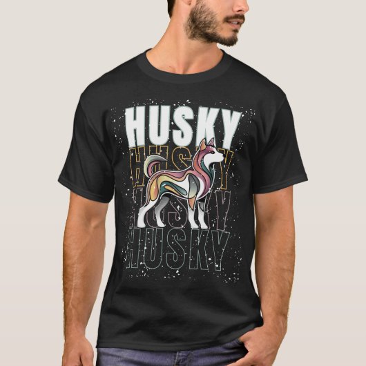 Husky Schattige ontwerp T-shirt (Voorkant)