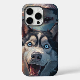 Husky & Shark Fantasy iPhone 16 Pro Hoesje