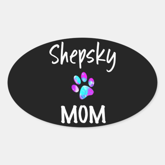 Husky | Shepsky mam German Shepherd Husky Mix Dog Ovale Sticker (Voorkant)