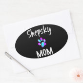 Husky | Shepsky mam German Shepherd Husky Mix Dog Ovale Sticker (Envelop)