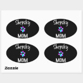 Husky | Shepsky mam German Shepherd Husky Mix Dog Ovale Sticker (Vel)