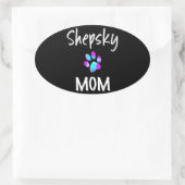 Husky | Shepsky mam German Shepherd Husky Mix Dog Ovale Sticker (Tas)