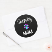 Husky | Shepsky mam German Shepherd Husky Mix Dog Ronde Sticker (Envelop)