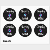 Husky | Shepsky mam German Shepherd Husky Mix Dog Ronde Sticker (Vel)