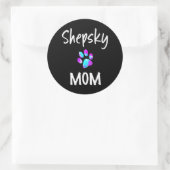 Husky | Shepsky mam German Shepherd Husky Mix Dog Ronde Sticker (Tas)