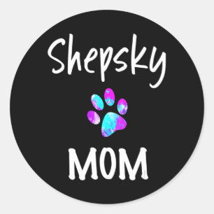 Husky   Shepsky mam German Shepherd Husky Mix Dog Ronde Sticker