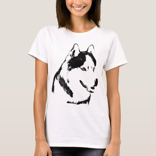 Husky Shirten Dames Husky Sled Dog Shirt (Voorkant)