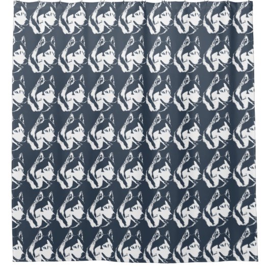 Husky Shower Curtain Husky Malamute Bath Decor Douchegordijn (Voorkant)
