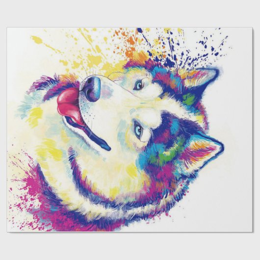 Husky Siberian Canvas Cadeaupapier (Vlak)