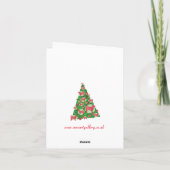 Husky Siberian Dog Cute Silhouette kerstboom Kaart (Achterkant)