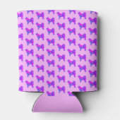 Husky Siberian Dog Hot Pink & Blue Monogram Blikjeskoeler (Achterkant)