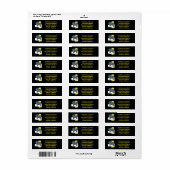 Husky Siberian Dog Yellow&Blue Grid TriColor Label (Full Sheet)