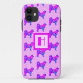 Husky Siberian Hondenliefhebber Pink & Blue Monogr Case-Mate iPhone Case (Achterkant)