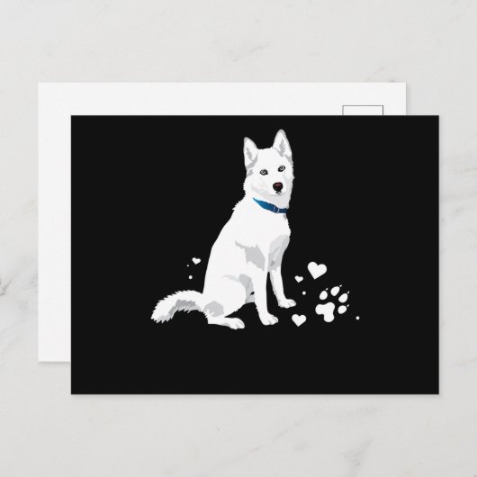 Husky Siberian Husky Sweet White Snow Dog Feestdagenkaart (Voorkant / Achterkant)