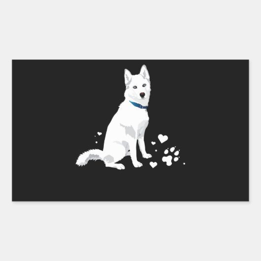 Husky Siberian Husky Sweet White Snow Dog Rechthoekige Sticker (Voorkant)