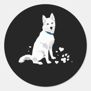 Husky Siberian Husky Sweet White Snow Dog Ronde Sticker