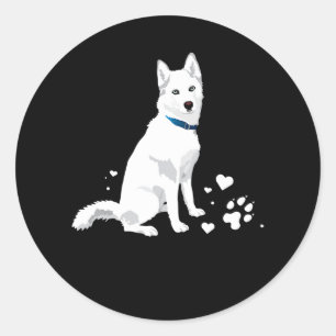 Husky Siberian Husky Sweet White Snow Dog Ronde Sticker