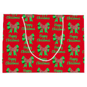 Husky Siberian Kersthond & Green Bow Groot Cadeauzakje (Achterkant)