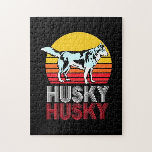 Husky Siberian Retro  Legpuzzel (Verticaal)