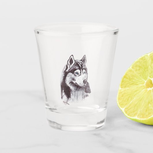 Husky siberiano shot glas (Voorkant)