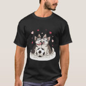 Husky Siberiano with soccer ball T-shirt (Voorkant)