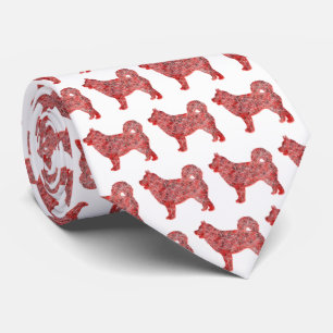 Husky Siberische Hond Kerst Silhouet Witte Hals Stropdas