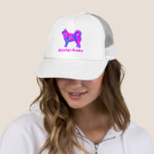 Husky Siberische Hond Schattig Roze Silhouet Custo Trucker Pet (In situ)