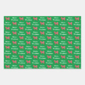 Husky Siberische Hond Silhouet Groene Woofma's Inpakpapier Vel (Voorkant)