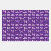 Husky Siberische Hond Silhouet Paarse 3 Verschille Inpakpapier Vel (Voorkant)